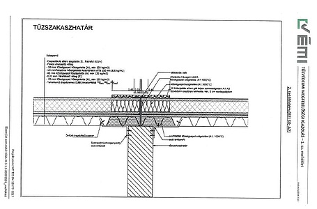 Lapostetö höszigetelés: Rétegrend tüzszakasz határnál