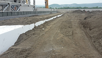 Duna Aréna (Dagály): polisztirol kikönnyítés a mélyépítésben